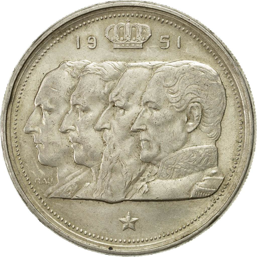 Coin, Belgium, 100 Francs, 100 Frank, 1951, AU(55-58), Silver, KM:139.1