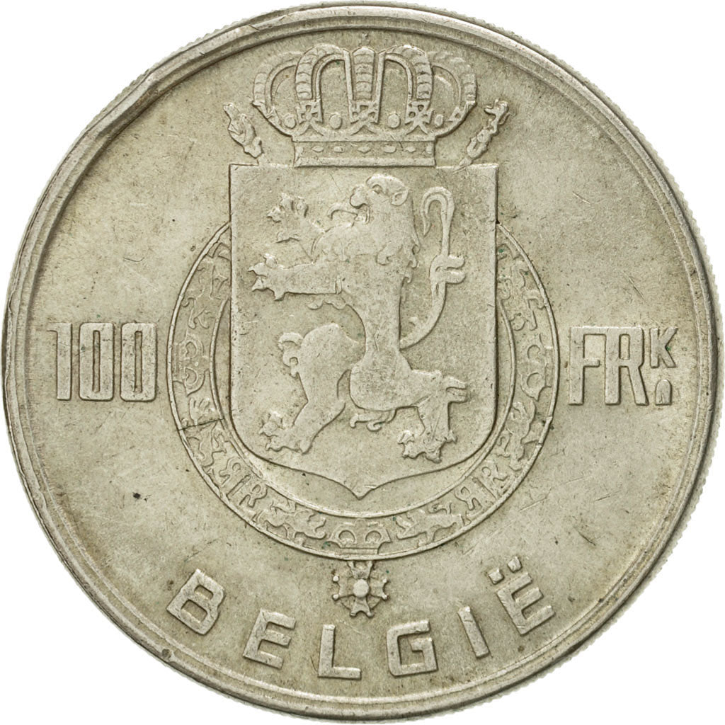 Coin, Belgium, 100 Francs, 100 Frank, 1951, AU(55-58), Silver, KM:139.1