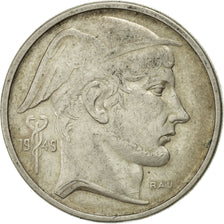 Belgium, 50 Francs, 50 Frank, 1949, EF(40-45), Silver, KM:136.1
