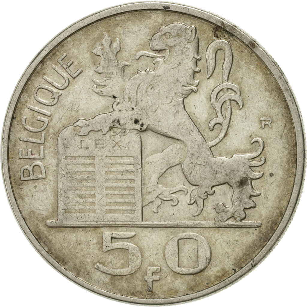 Belgium, 50 Francs, 50 Frank, 1949, EF(40-45), Silver, KM:136.1