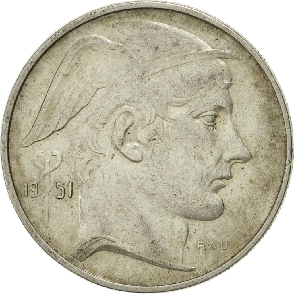 Coin, Belgium, 20 Francs, 20 Frank, 1951, EF(40-45), Silver, KM:141.1