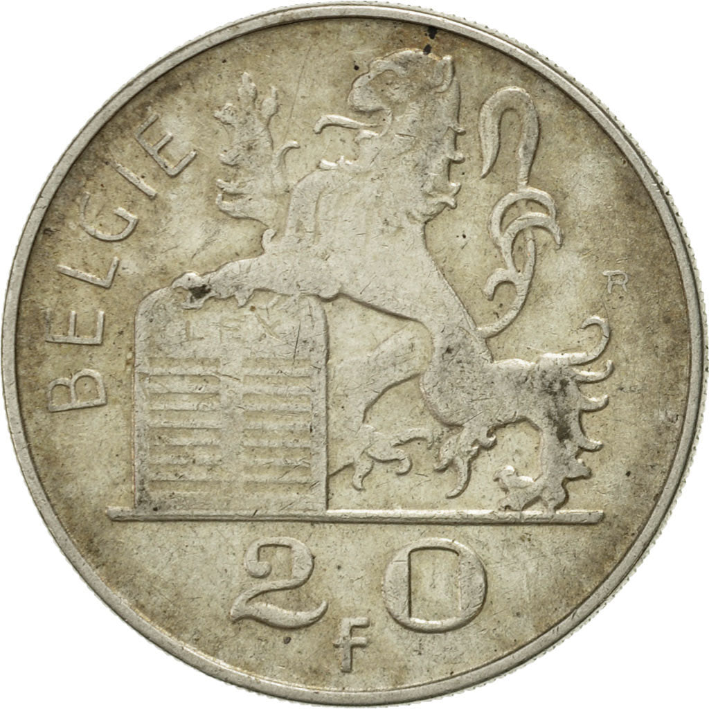 Coin, Belgium, 20 Francs, 20 Frank, 1951, EF(40-45), Silver, KM:141.1