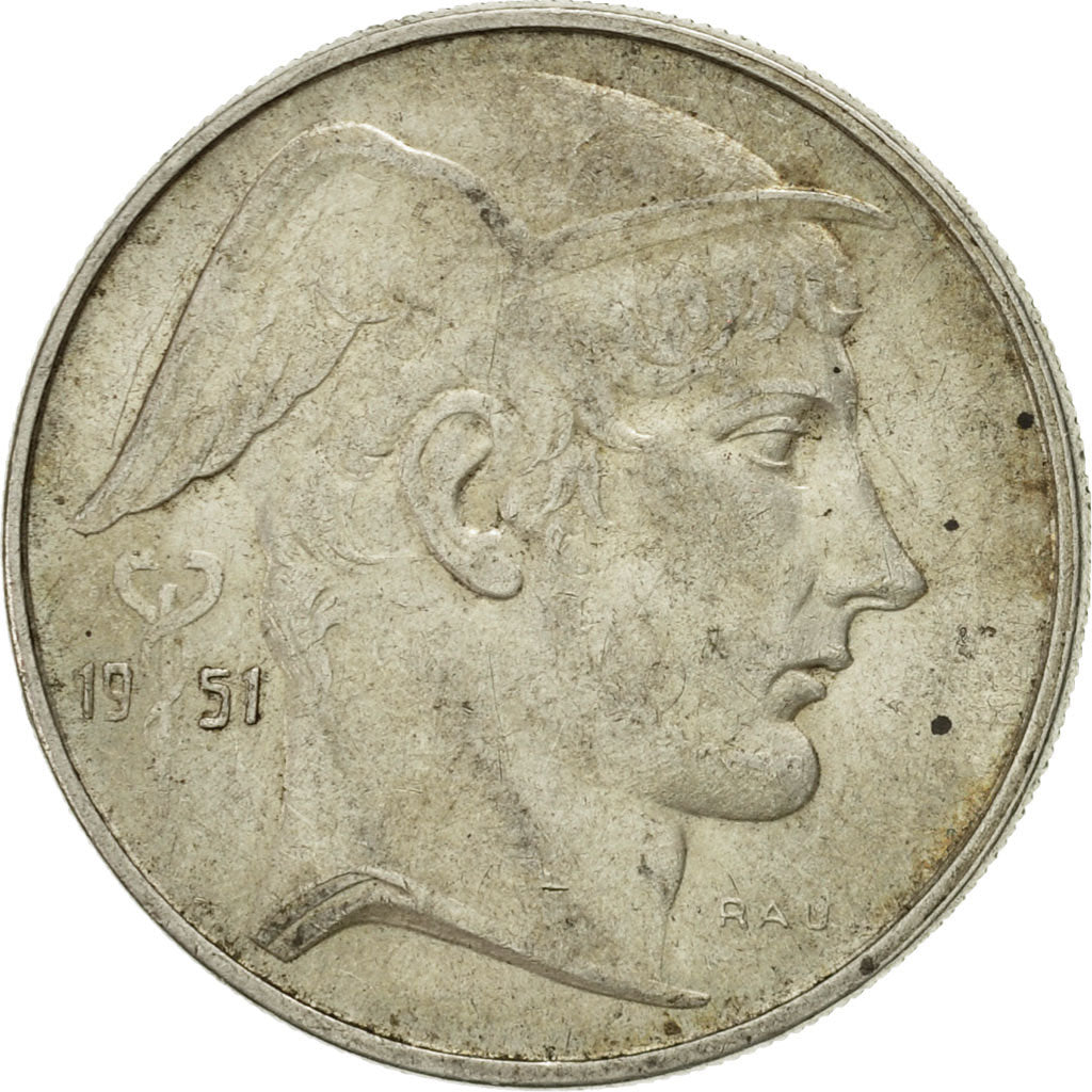 Coin, Belgium, 20 Francs, 20 Frank, 1951, EF(40-45), Silver, KM:141.1