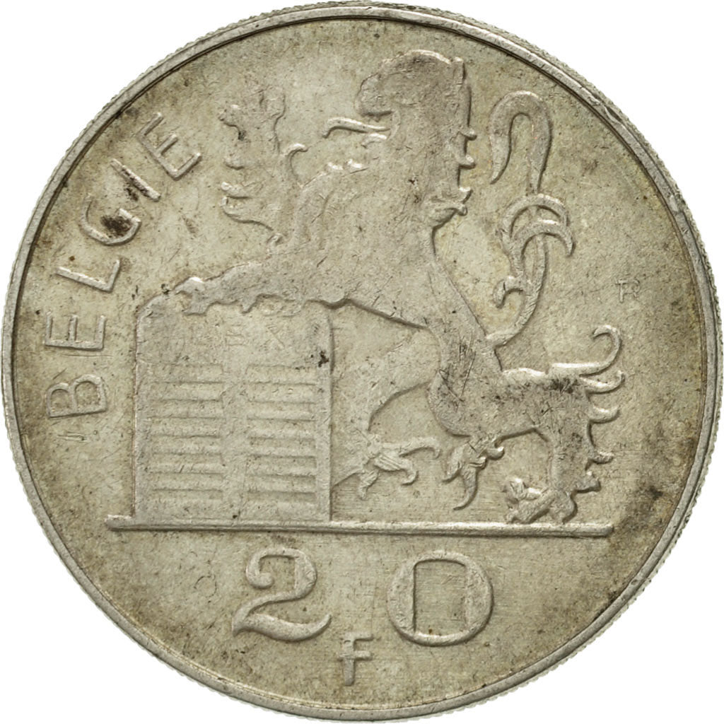 Coin, Belgium, 20 Francs, 20 Frank, 1951, EF(40-45), Silver, KM:141.1