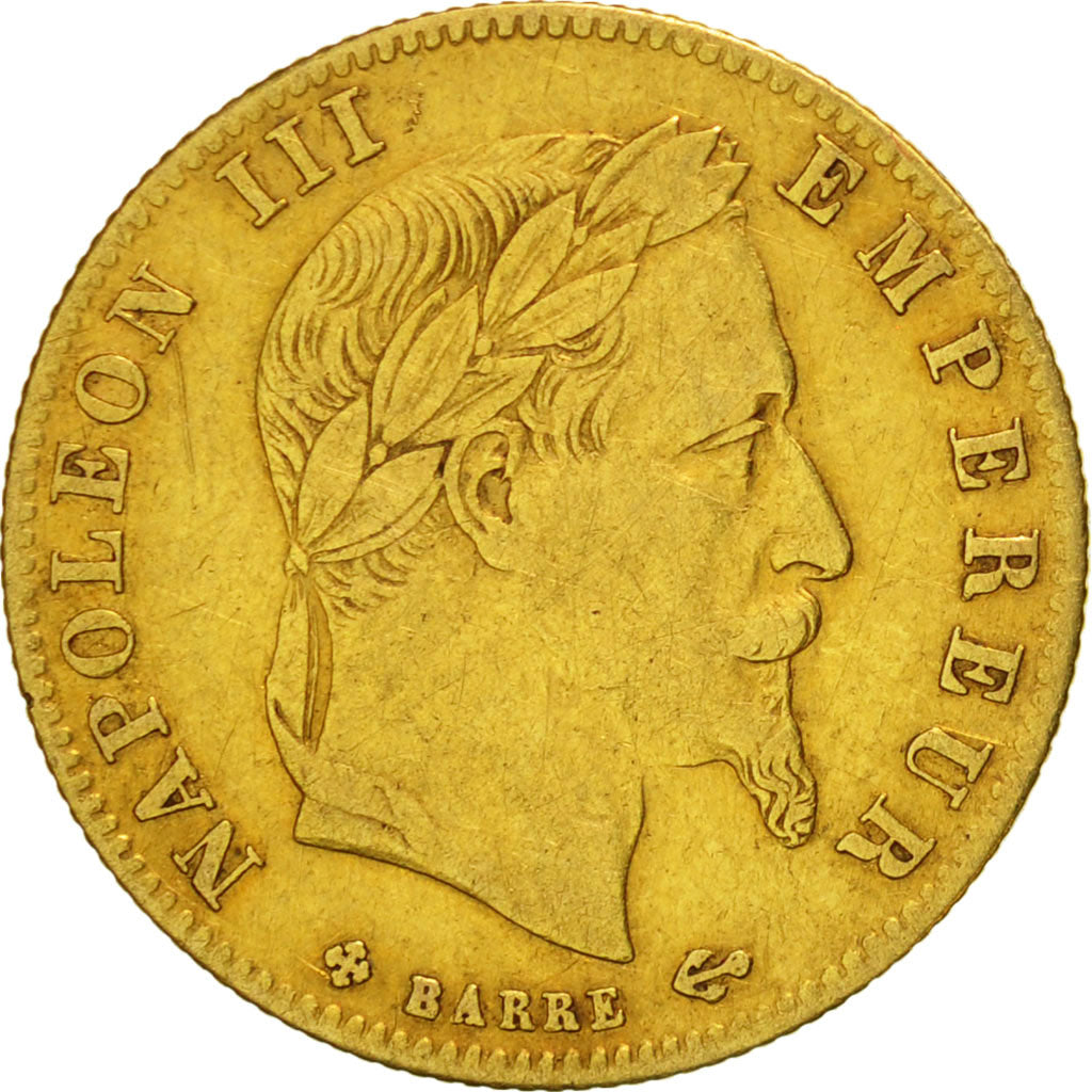 France, Napoleon III, 5 Francs, 1866, Strasbourg, VF(30-35), KM:803.2