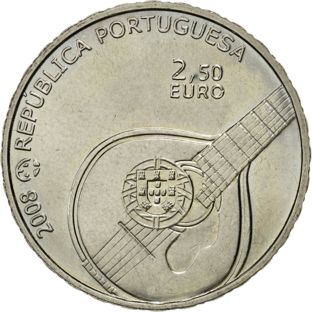 Portugal, 2-1/2 Euro, Patrimoine Culturel, 2008, Lisbon, MS(63), Miedź-Nikiel