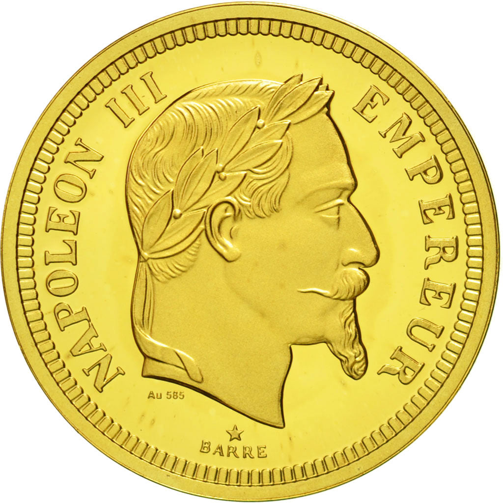 Francia, Medal, Reproduction 100 Francs Napoléon III, SPL, Oro