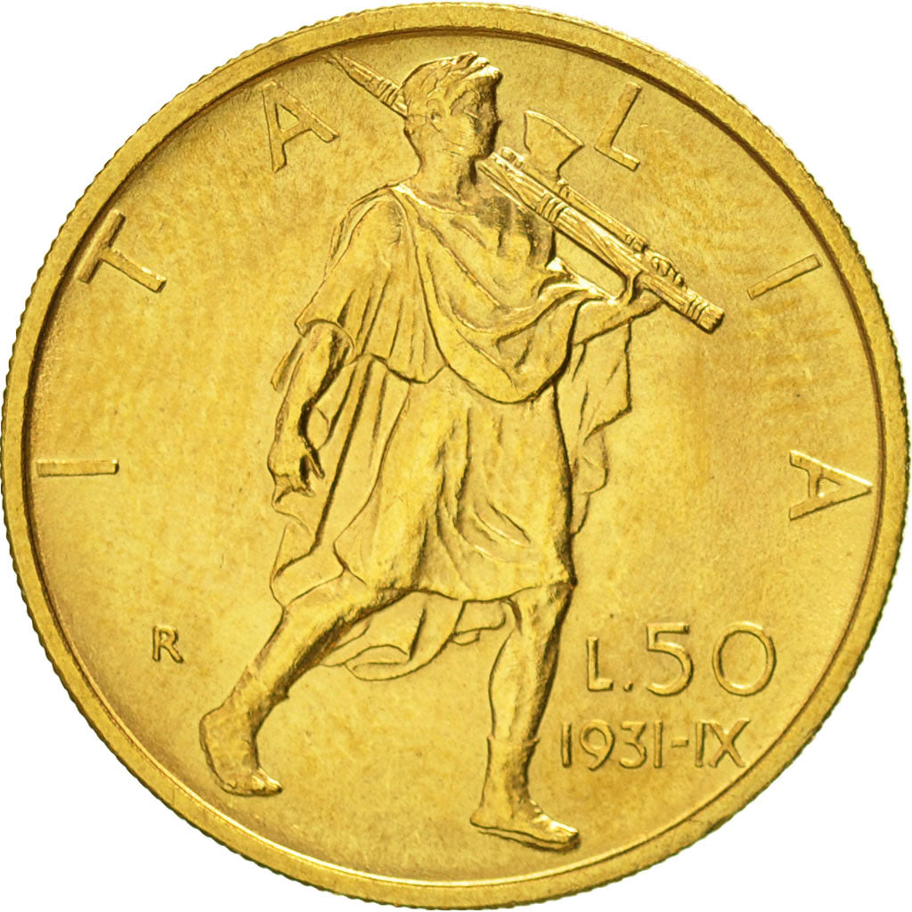 Italy, Vittorio Emanuele III, 50 Lire, 1931, Rome, MS(63), Gold, KM:71