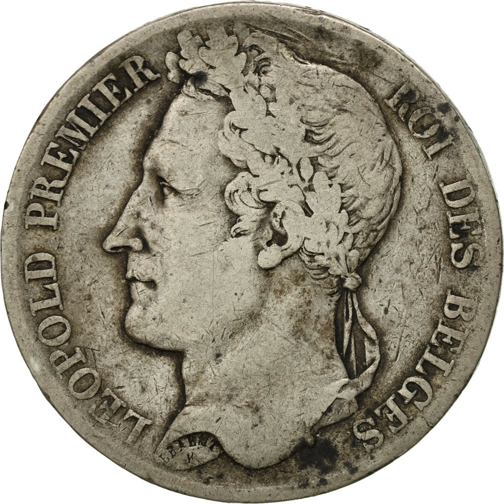 Coin, Belgium, Leopold I, 5 Francs, 5 Frank, 1835, Brussels, VF(20-25), Silver