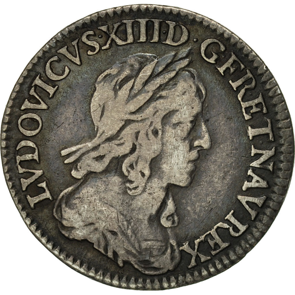 Coin, France, Louis XIII, 1/12 Écu, 2e poinçon de Warin, buste drapé et