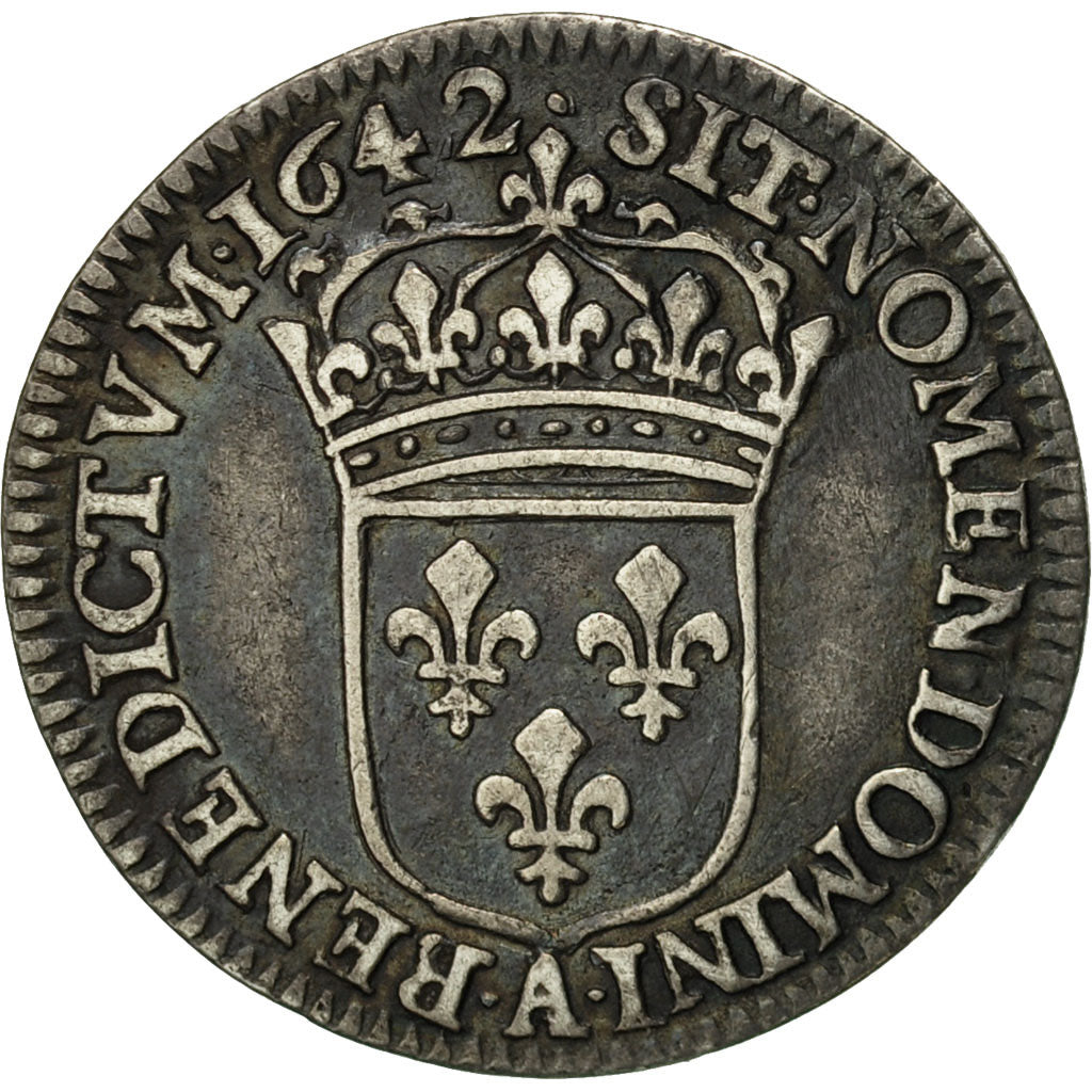 Coin, France, Louis XIII, 1/12 Écu, 2e poinçon de Warin, buste drapé et
