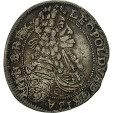 Hungría, Leopold I, 3 Krajczar, Groschen, 1697, Pressburg, MBC, Plata, KM:194