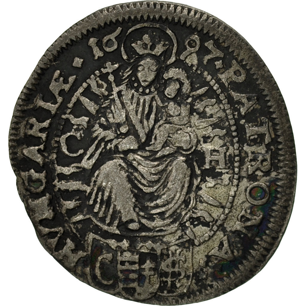 Ungarn, Leopold I, 3 Krajczar, Groschen, 1697, Pressburg, SS, Silber, KM:194