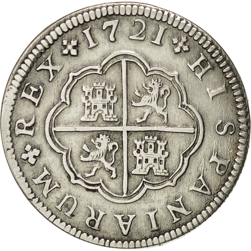 Spagna, Philip V, 2 Réales, 1721, Segovia, BB, Argento, KM:297