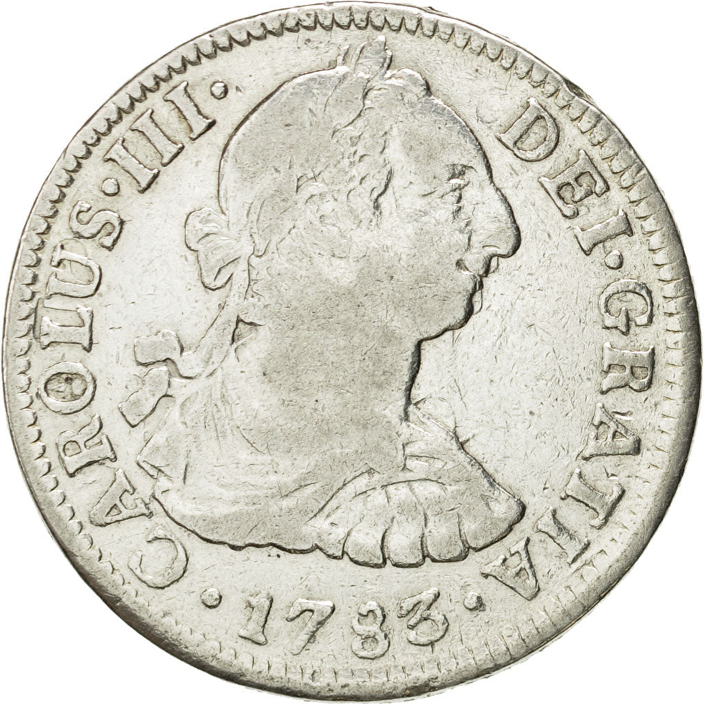 Mexique, Charles III, 2 Réales, 1783, Mexico City, TB+, Argent, KM:88.2
