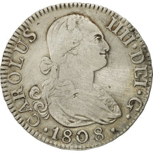 Spain, Charles IV, 2 Réales, 1808, Madrid, VF(20-25), Silver, KM:430.1