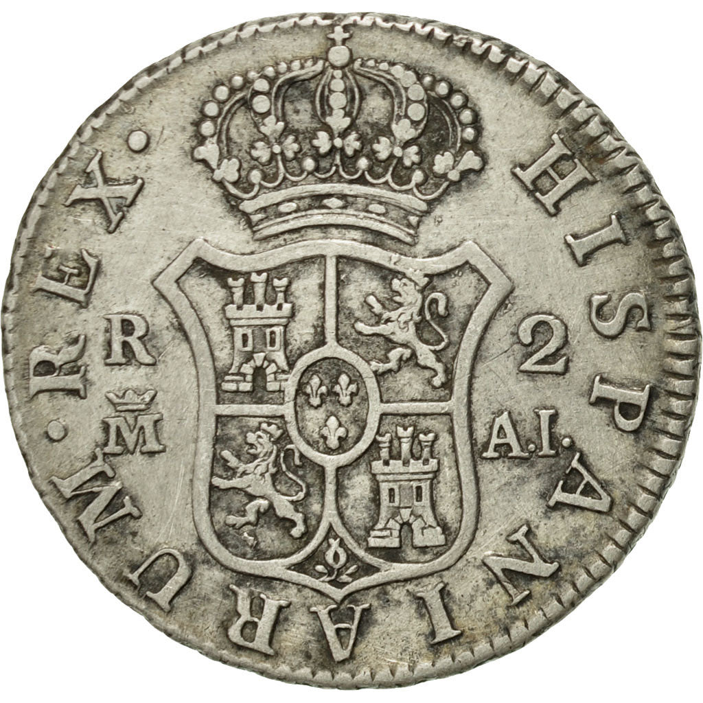 Spain, Charles IV, 2 Réales, 1808, Madrid, VF(20-25), Silver, KM:430.1