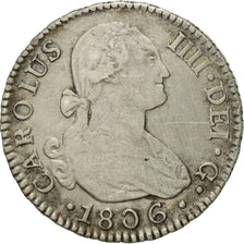 Spain, Charles IV, 2 Réales, 1806, Seville, VF(30-35), Silver, KM:430.2