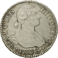Spanien, Charles IV, 2 Réales, 1806, Seville, S+, Silber, KM:430.2