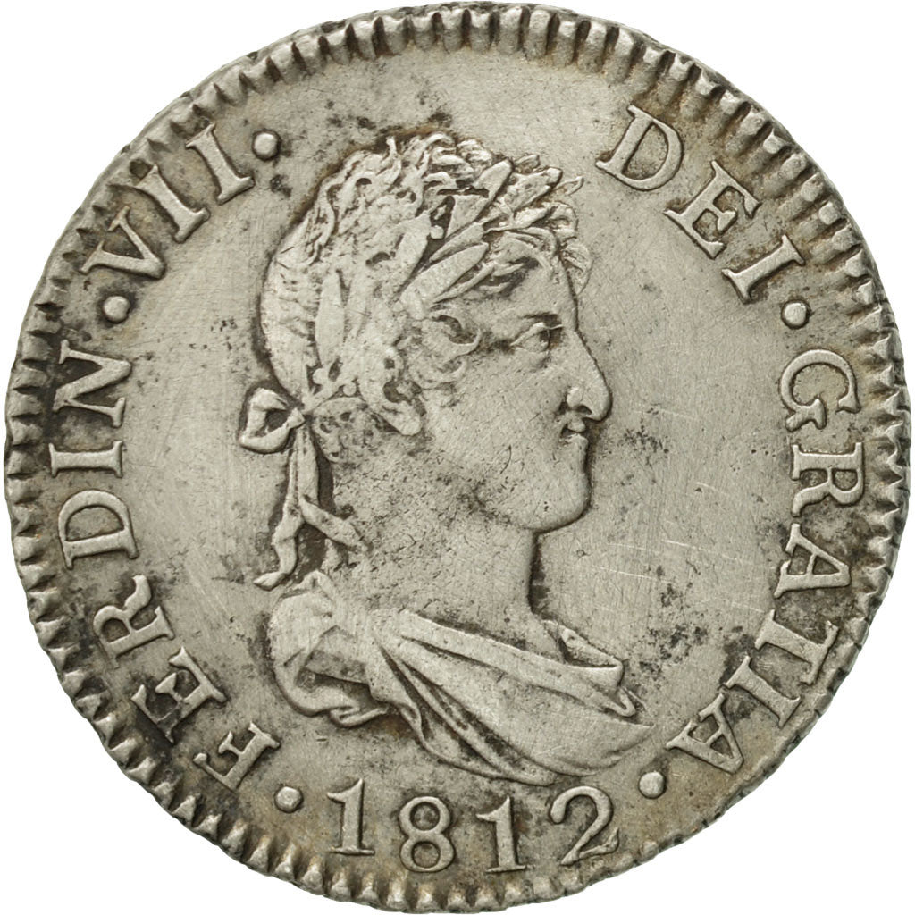 Spain, Ferdinand VII, 2 Réales, 1812, Cadiz, EF(40-45), Silver, KM:460.1