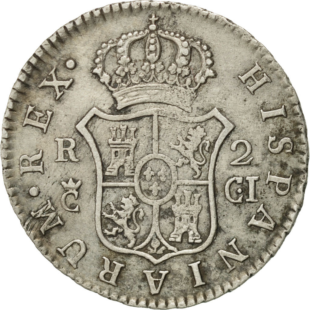 Spain, Ferdinand VII, 2 Réales, 1812, Cadiz, EF(40-45), Silver, KM:460.1