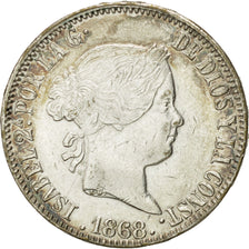 Coin, Spain, Isabel II, Escudo, 1868, Madrid, EF(40-45), Silver, KM:626.1