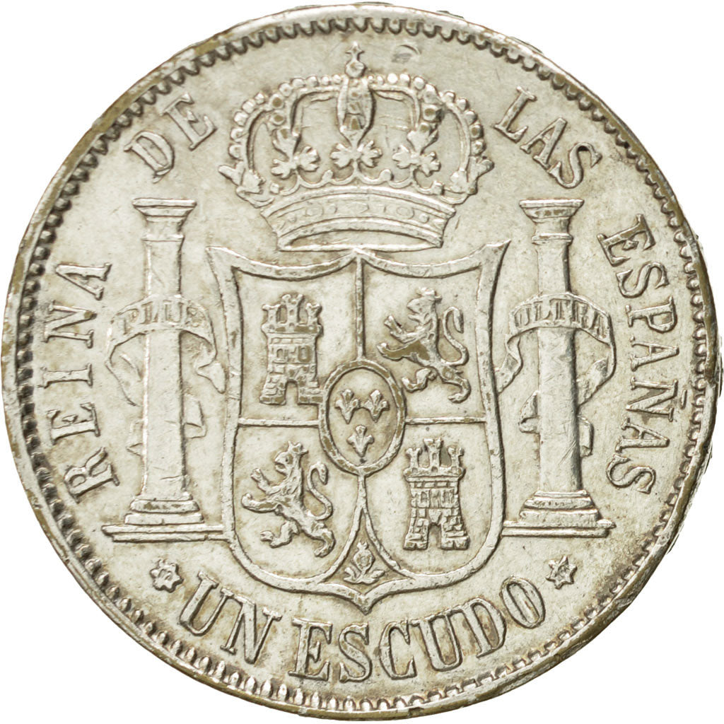 Moneda, España, Isabel II, Escudo, 1868, Madrid, MBC, Plata, KM:626.1
