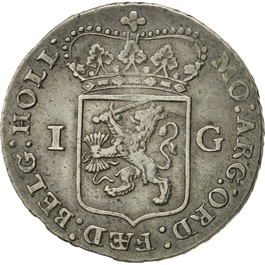 Netherlands, HOLLAND, Gulden, 20 Stuiver, 1794, EF(40-45), Silver, KM:73
