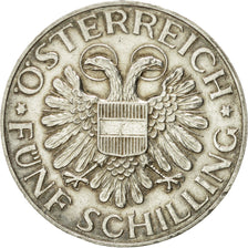 Austria, 5 Schilling, 1934, EBC, Plata, KM:2853