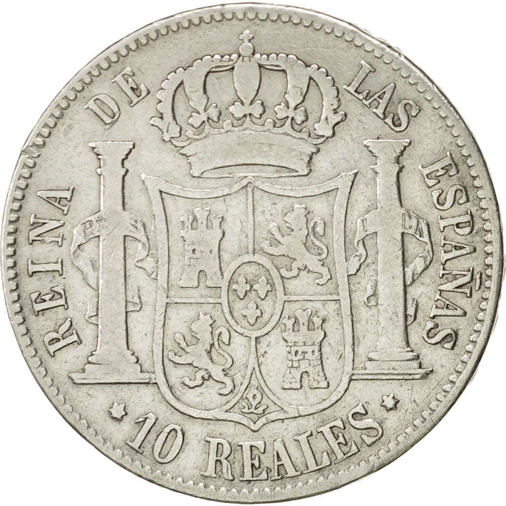 Spain, Isabel II, 10 Reales, 1853, Madrid, EF(40-45), Silver, KM:595.2