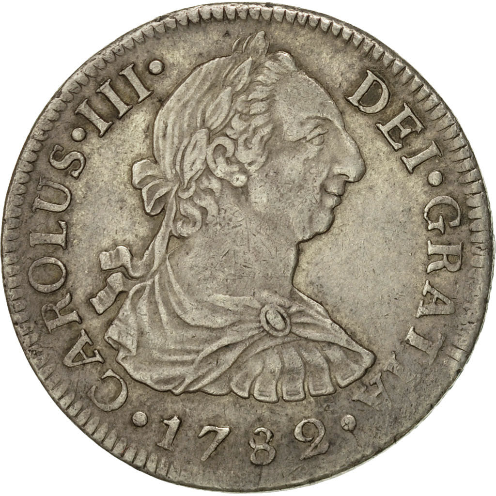 Mexico, Charles III, 2 Réales, 1782, Mexico City, EF(40-45), Silver, KM:88.2