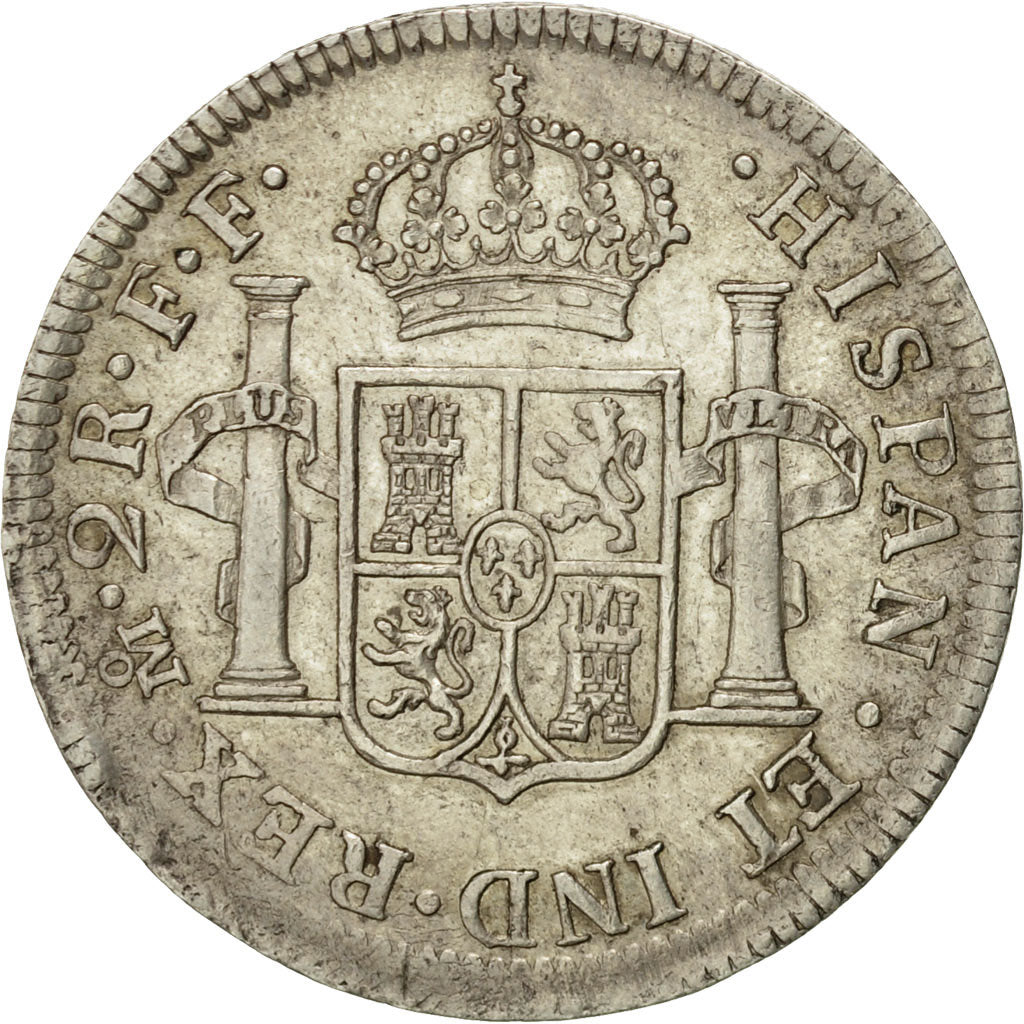 Mexico, Charles III, 2 Réales, 1782, Mexico City, EF(40-45), Silver, KM:88.2