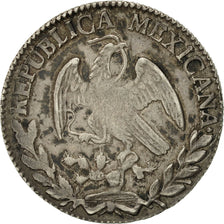 Moneda, México, 2 Reales, 1858, Zacatecas, MBC, Plata, KM:374.12