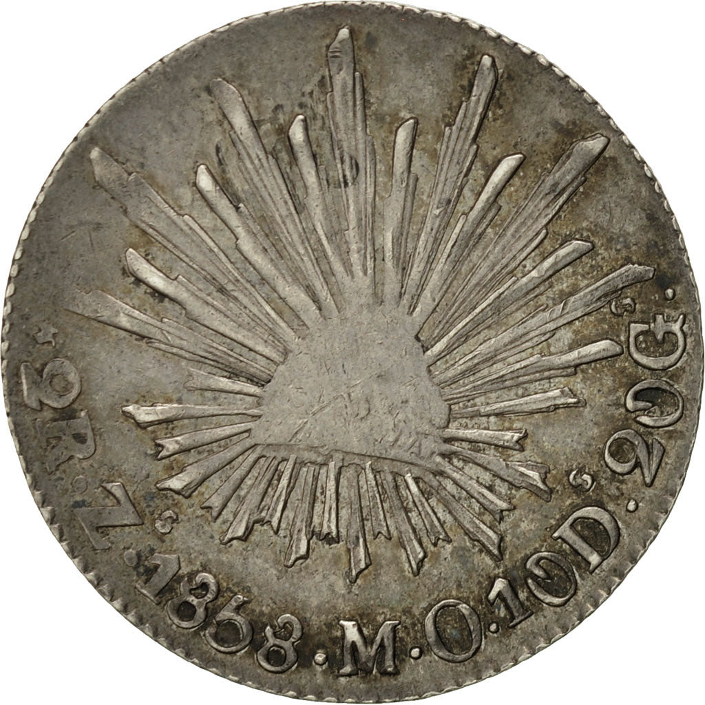Coin, Mexico, 2 Reales, 1858, Zacatecas, EF(40-45), Silver, KM:374.12