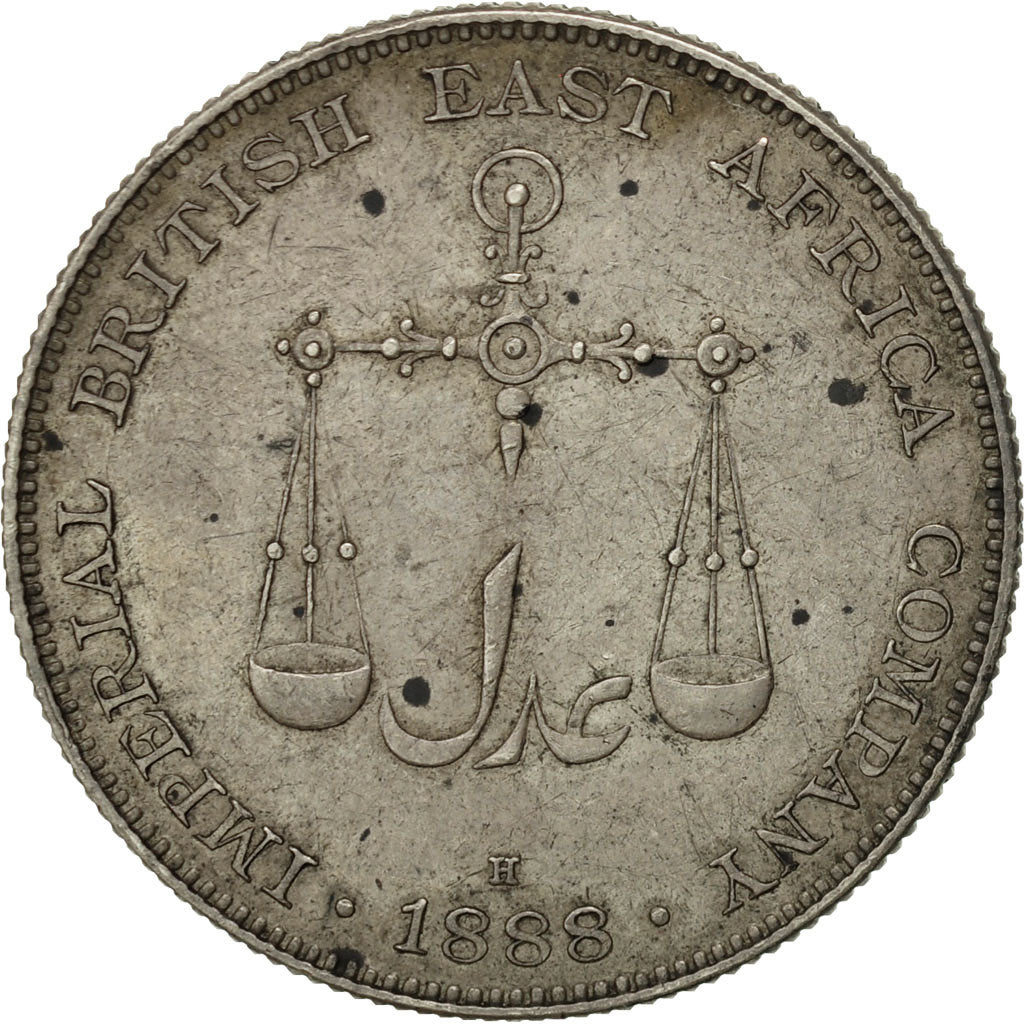 Coin, MOMBASA, Rupee, 1888, Birmingham, EF(40-45), Silver, KM:5