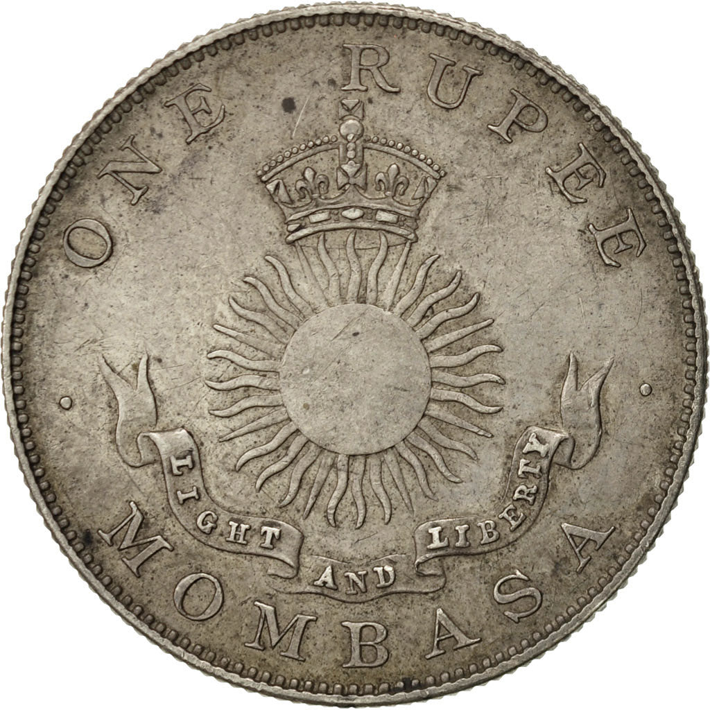 Coin, MOMBASA, Rupee, 1888, Birmingham, EF(40-45), Silver, KM:5