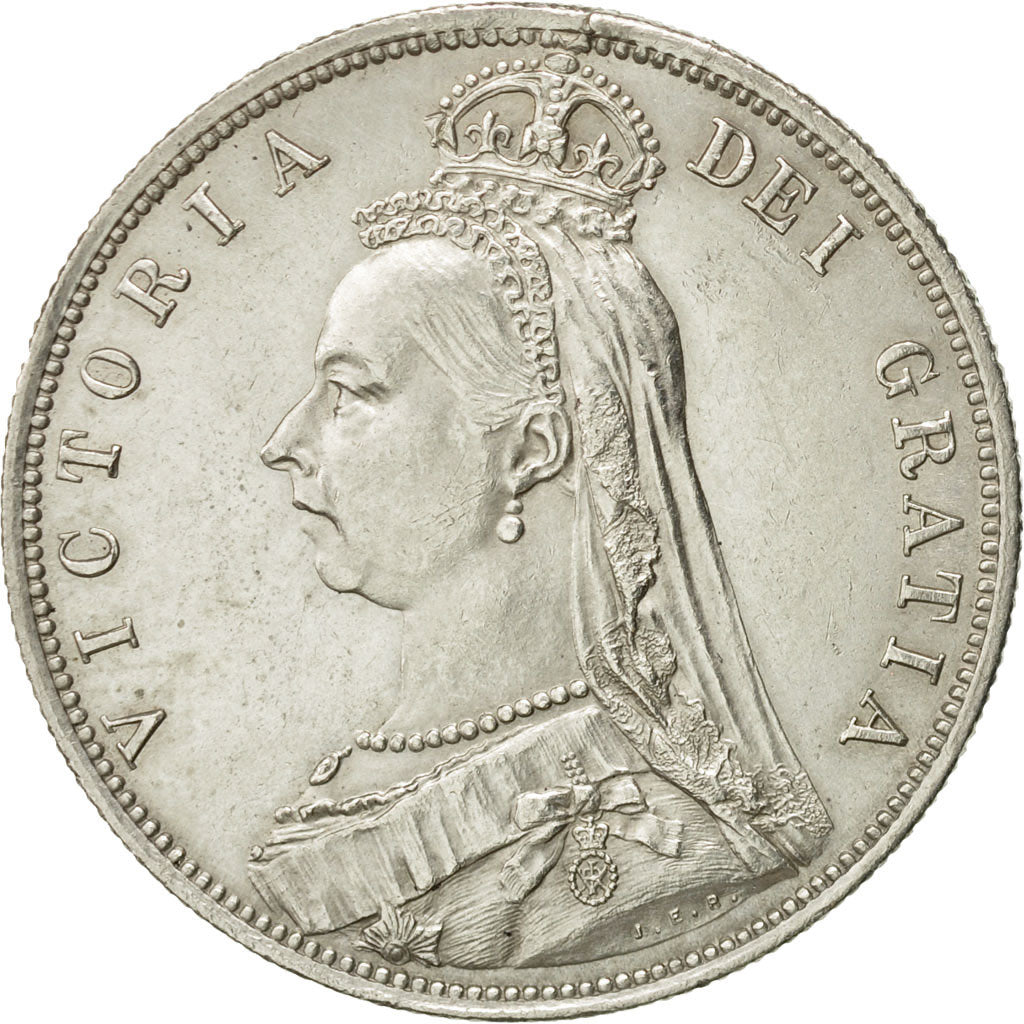 Coin, Great Britain, Victoria, 1/2 Crown, 1887, London, AU(55-58), Silver