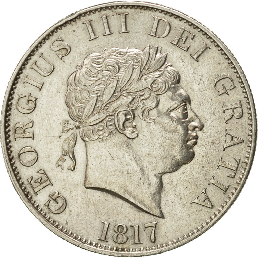 Great Britain, George III, 1/2 Crown, 1817, London, AU(55-58), Silver, KM:672