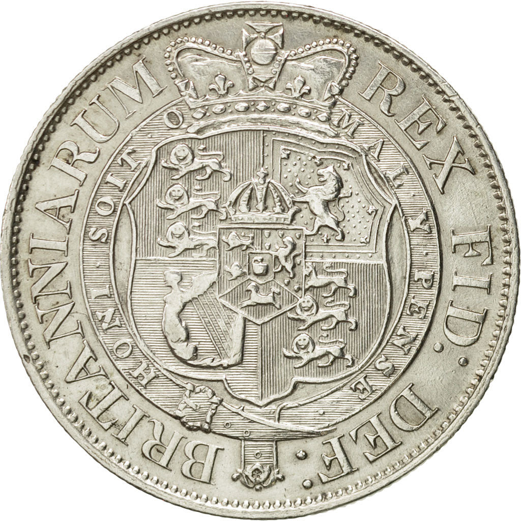 Great Britain, George III, 1/2 Crown, 1817, London, AU(55-58), Silver, KM:672