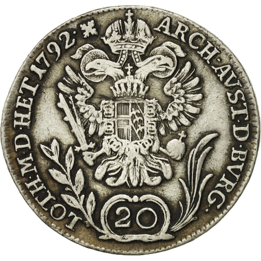 Austria, Franz II (I), 20 Kreuzer, 1792, Kremnitz, VF(30-35), Silver, KM:2139