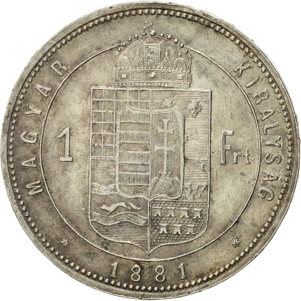 Münze, Ungarn, Franz Joseph I, Forint, 1881, Kremnitz, SS, Silber, KM:465