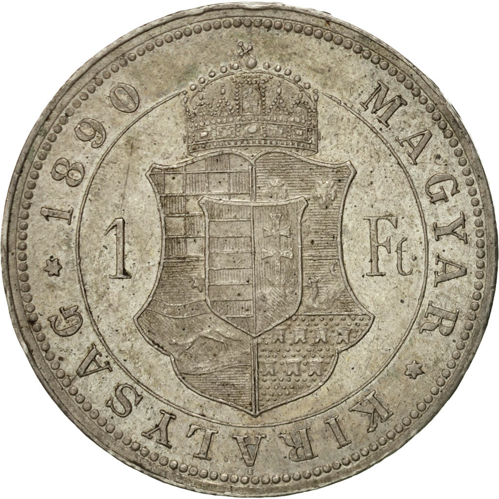Coin, Hungary, Franz Joseph I, Forint, 1890, AU(55-58), Silver, KM:469