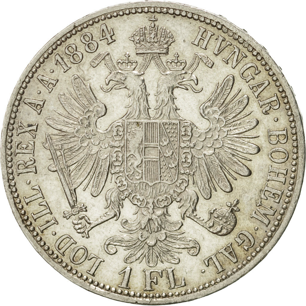 Coin, Austria, Franz Joseph I, Florin, 1884, AU(50-53), Silver, KM:2222