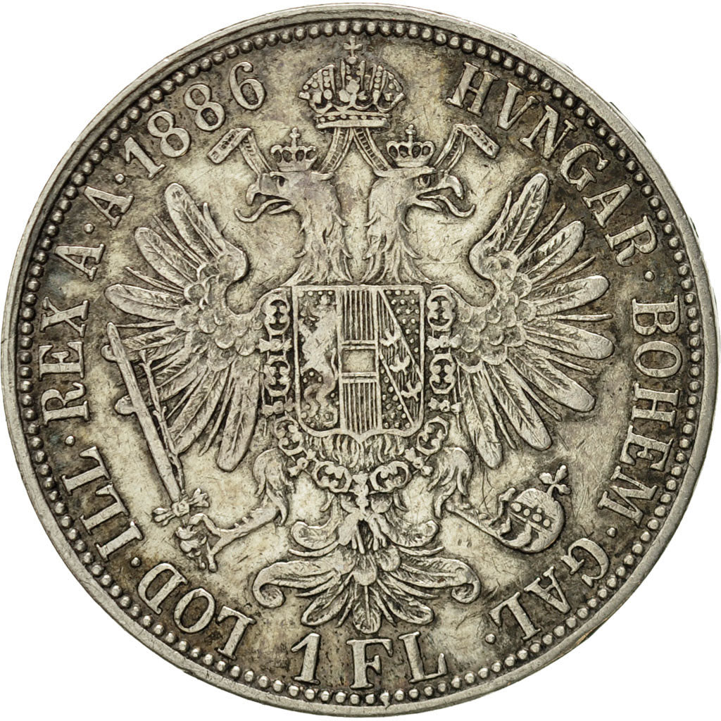 Austria, Franz Joseph I, Florin, 1886, EF(40-45), Silver, KM:2222