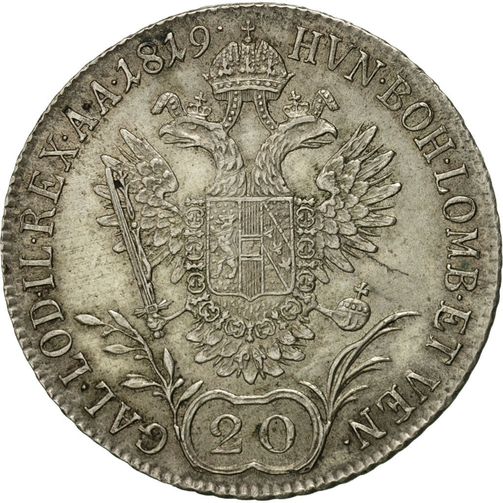 Monnaie, Autriche, Franz II (I), 20 Kreuzer, 1819, Milan, TTB+, Argent, KM:2143