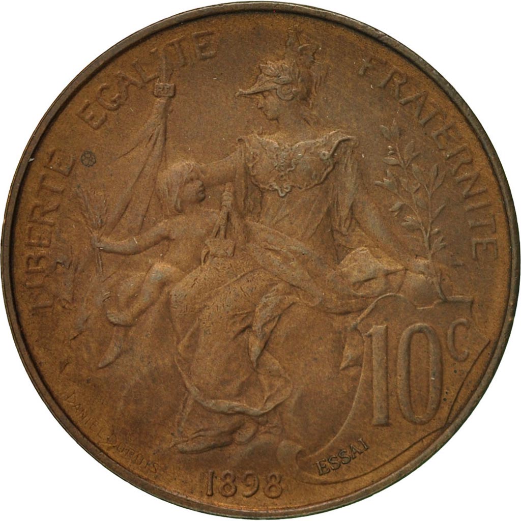 Coin, France, 10 Centimes, 1898, Paris, MS(60-62), Bronze, KM:E-A38, Gadoury:277