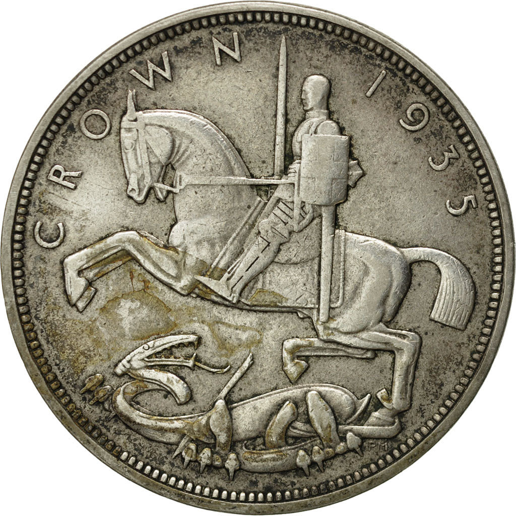 Coin, Great Britain, George V, Crown, 1935, AU(50-53), Silver, KM:842
