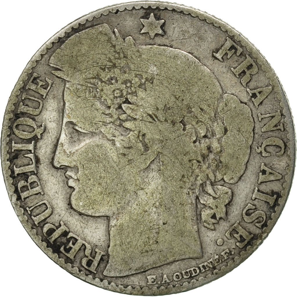 Moneta, Francia, Cérès, 50 Centimes, 1873, Paris, MB, Argento, KM:834.1