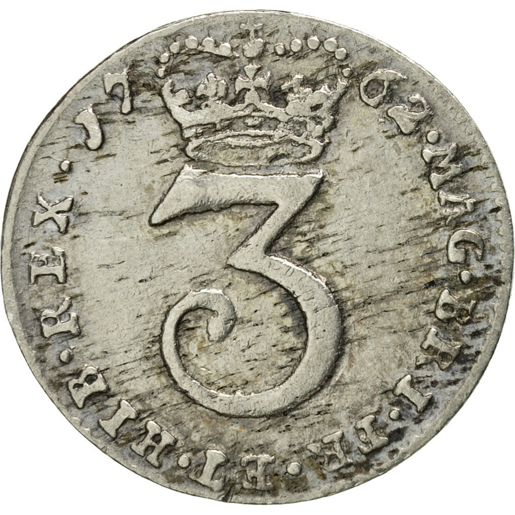 Monnaie, Grande-Bretagne, George III, 3 Pence, 1762, TTB, Argent, KM:591
