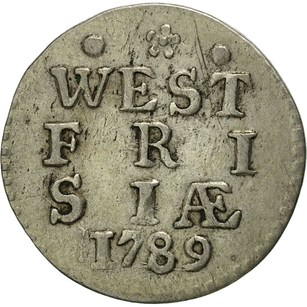 Netherlands, WEST FRIESLAND, 2 Stuivers, Double Wapenstuiver, 1789, EF(40-45)